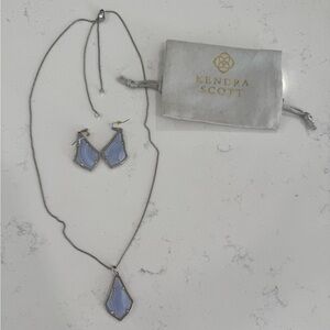 Kendra Scott Silver and Lavender Jewelry Set